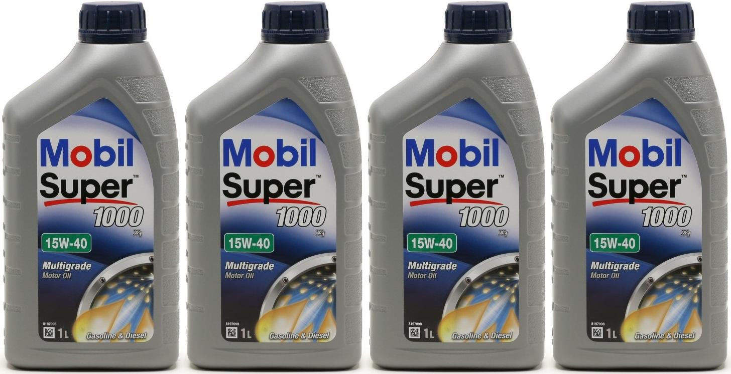 Mobil Super 1000 X1 15W-40 Motoröl 4x 1l = 4 Liter