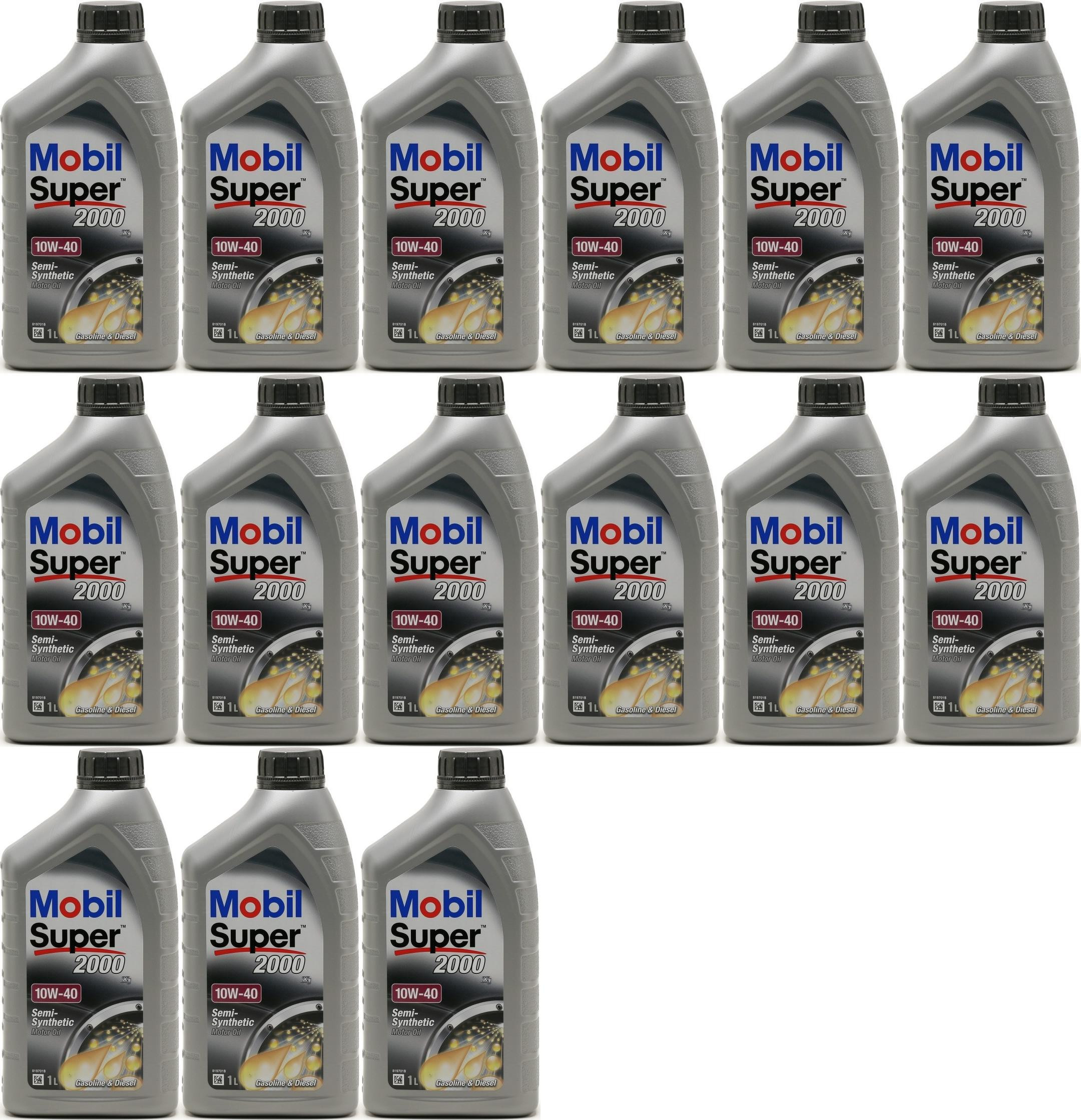 Mobil Super 2000 X1 10W-40 Diesel & Benziner Motoröliter 15x 1l = 15 Liter