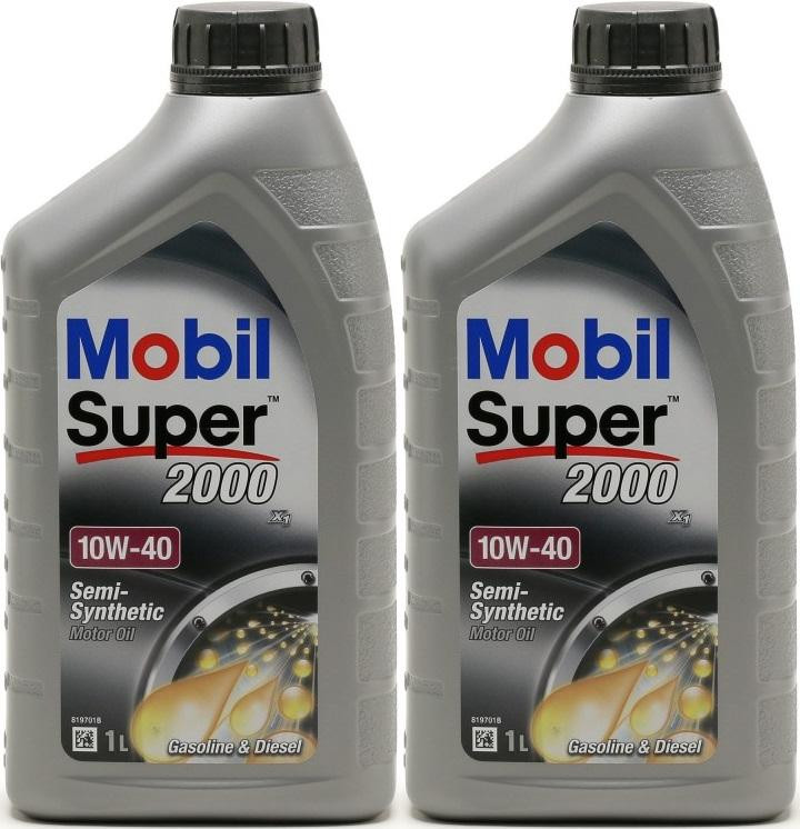 Mobil Super 2000 X1 10W-40 Diesel & Benziner Motoröliter 2x 1l = 2 Liter