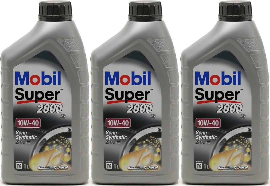 Mobil Super 2000 X1 10W-40 Diesel & Benziner Motoröliter 3x 1l = 3 Liter