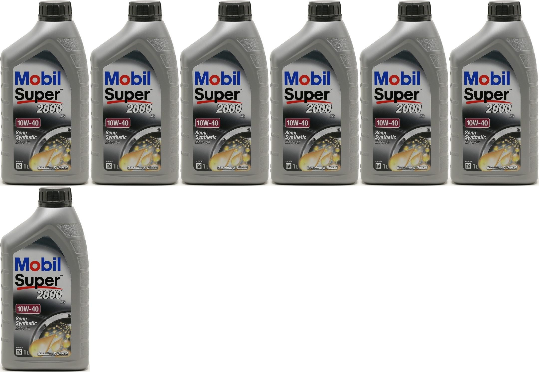 Mobil Super 2000 X1 10W-40 Diesel & Benziner Motoröliter 7x 1l = 7 Liter