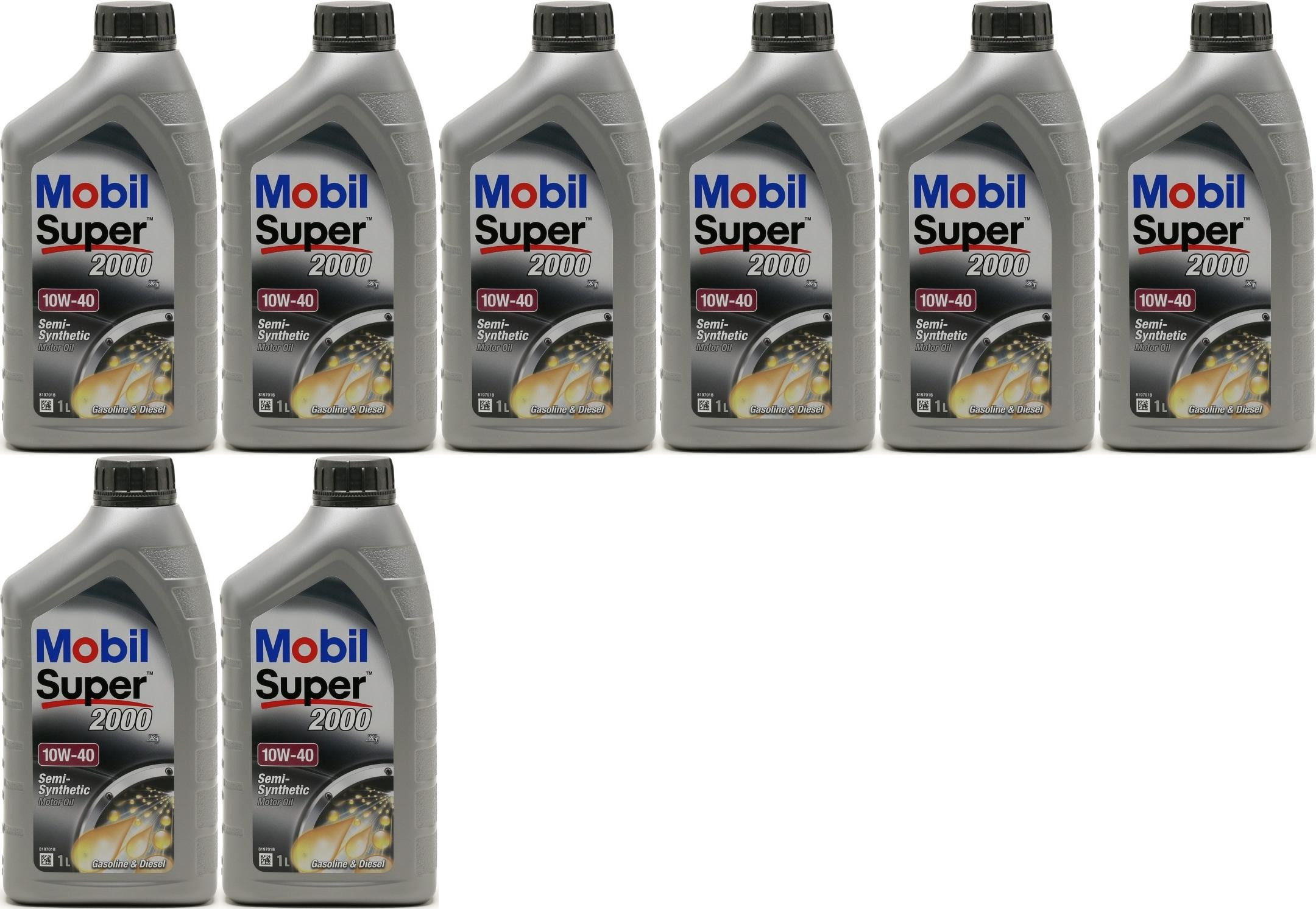 Mobil Super 2000 X1 10W-40 Diesel & Benziner Motoröliter 8x 1l = 8 Liter