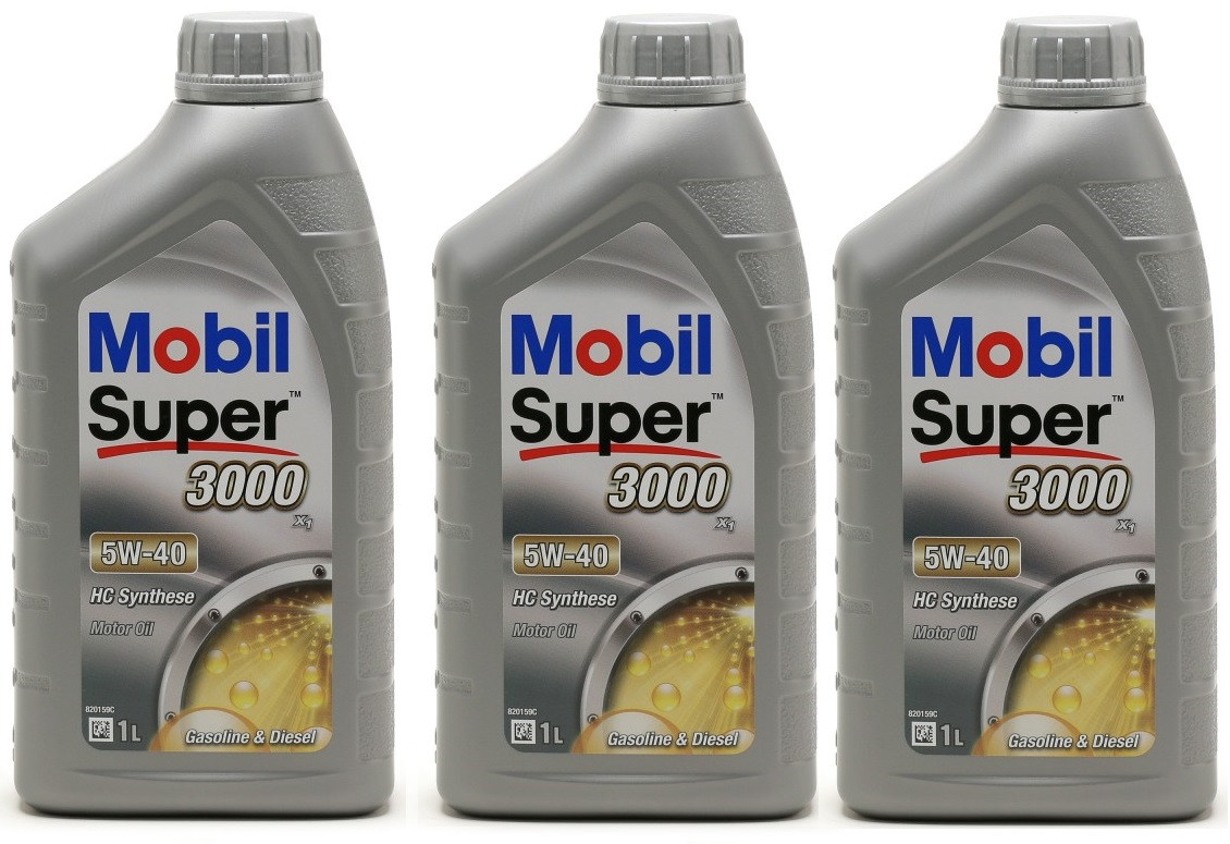 Mobil Super 3000 X1 5W-40 Motoröl 3x 1l = 3 Liter
