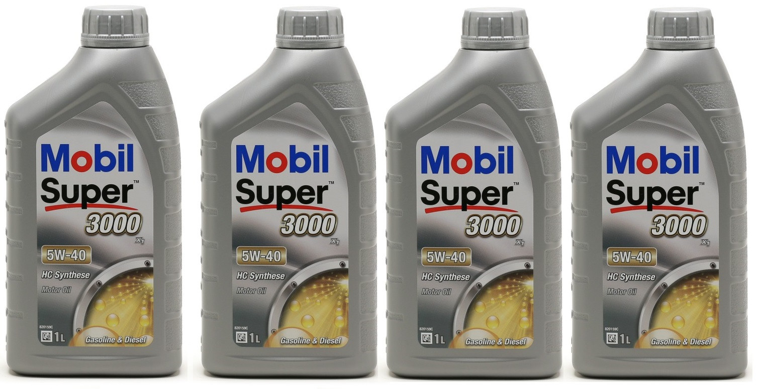 Mobil Super 3000 X1 5W-40 Motoröl 4x 1l = 4 Liter
