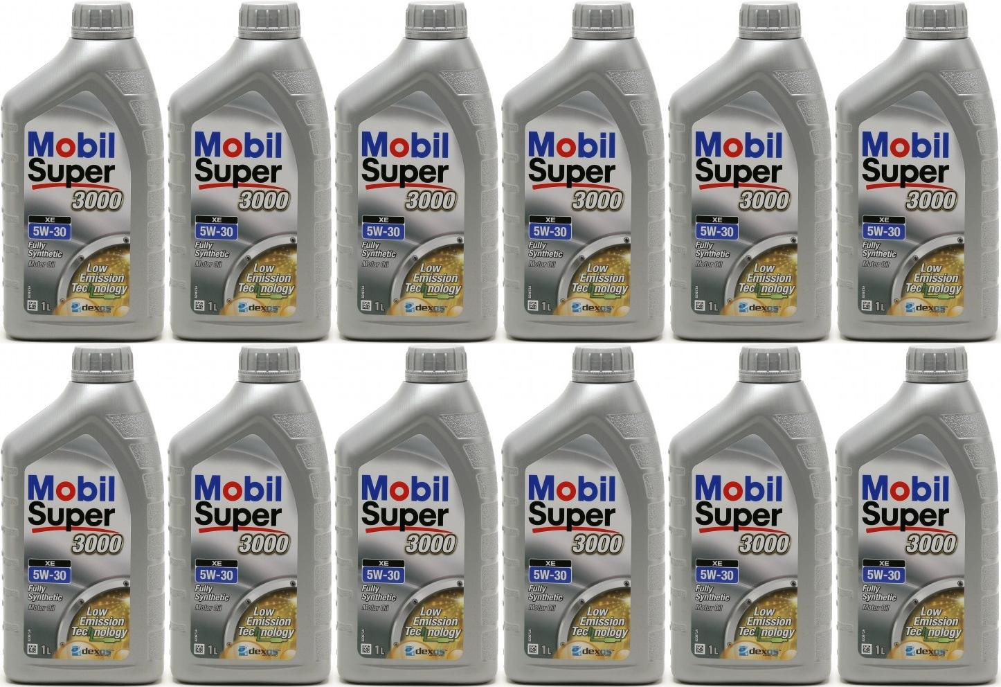 Mobil Super 3000 XE 5W-30 Motoröl 12x 1l = 12 Liter