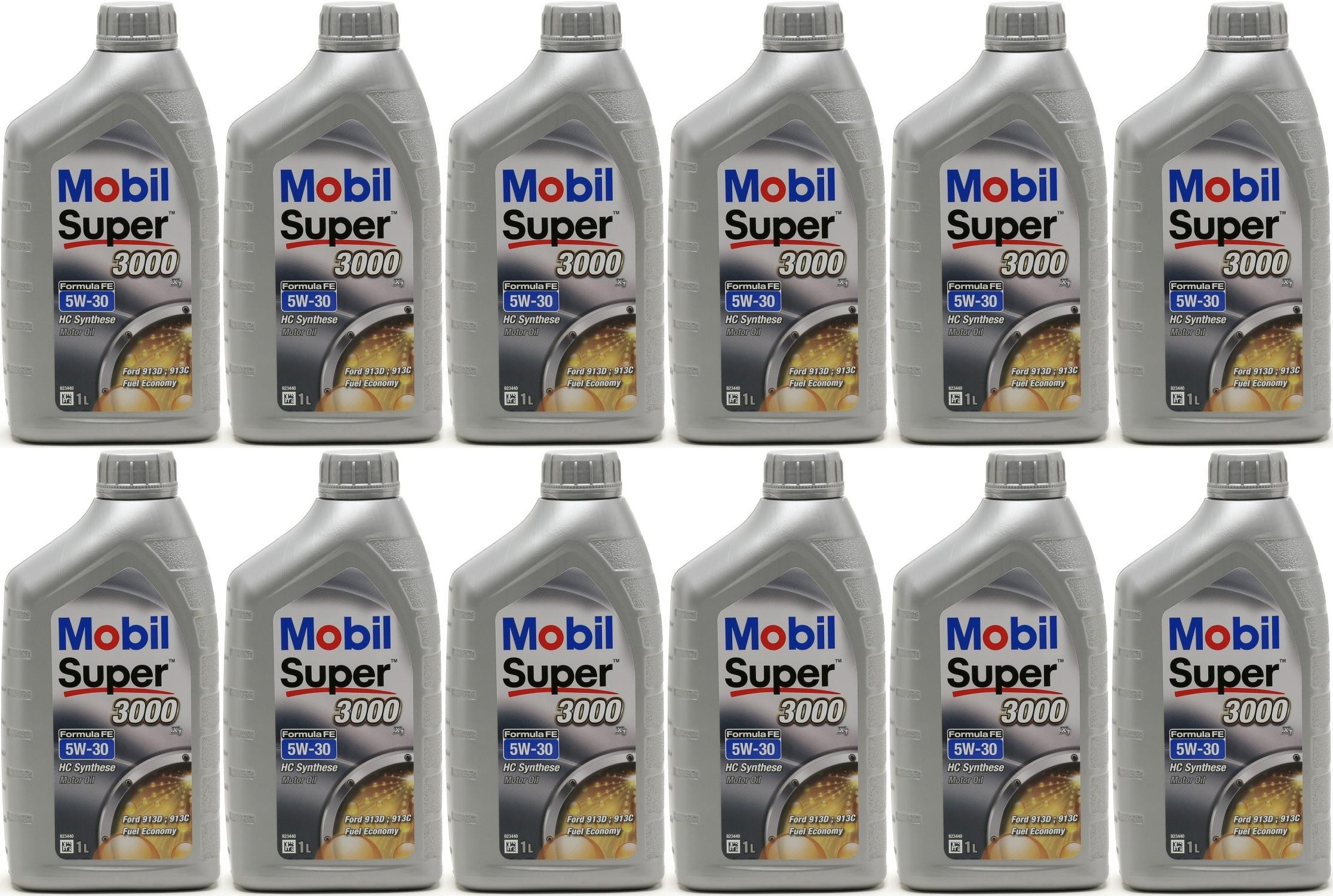 Mobil Super 3000 X1 Formula FE 5W-30 Motoröl 12x 1l = 12 Liter