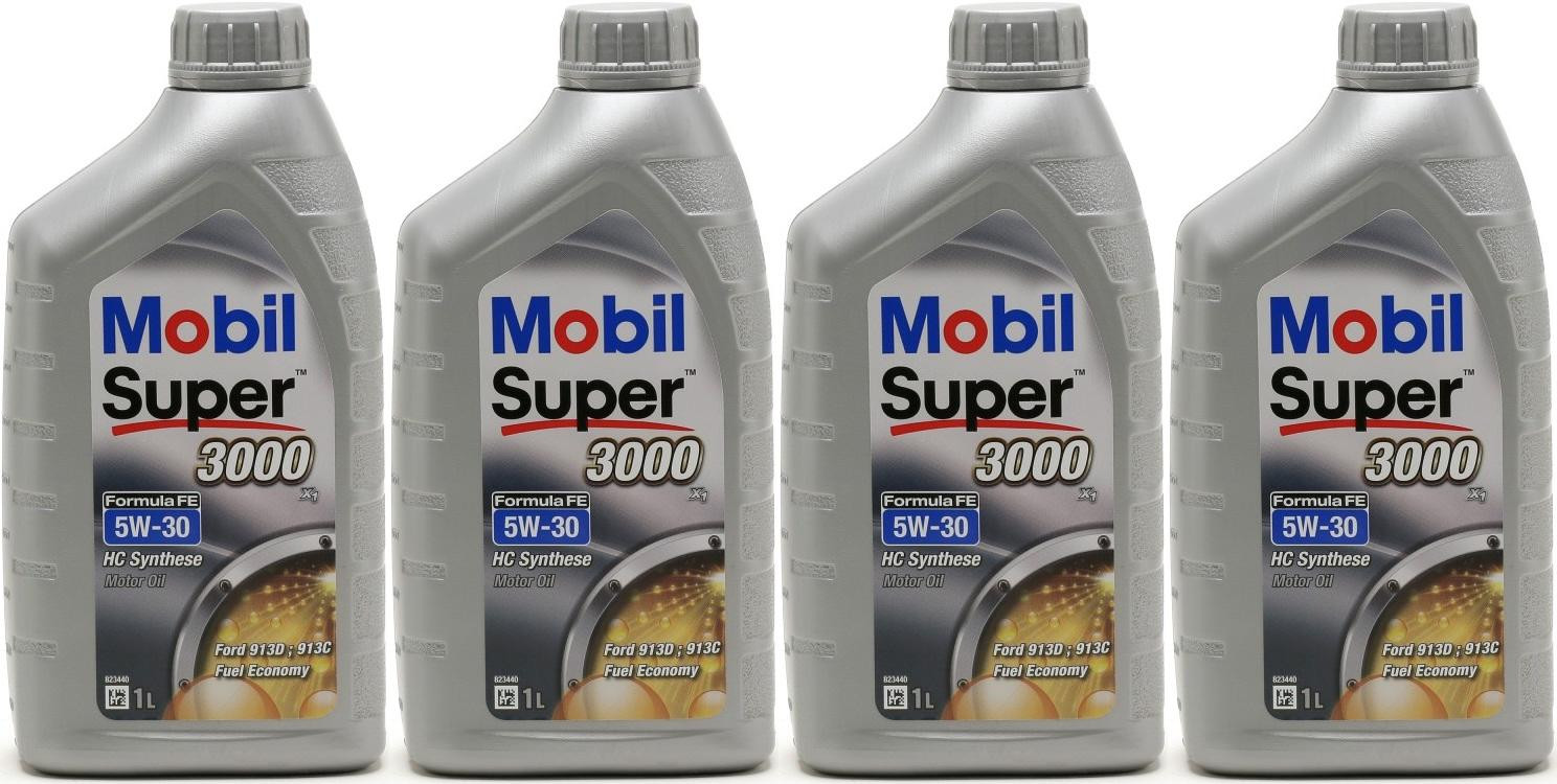 Mobil Super 3000 X1 Formula FE 5W-30 Motoröl 4x 1l = 4 Liter