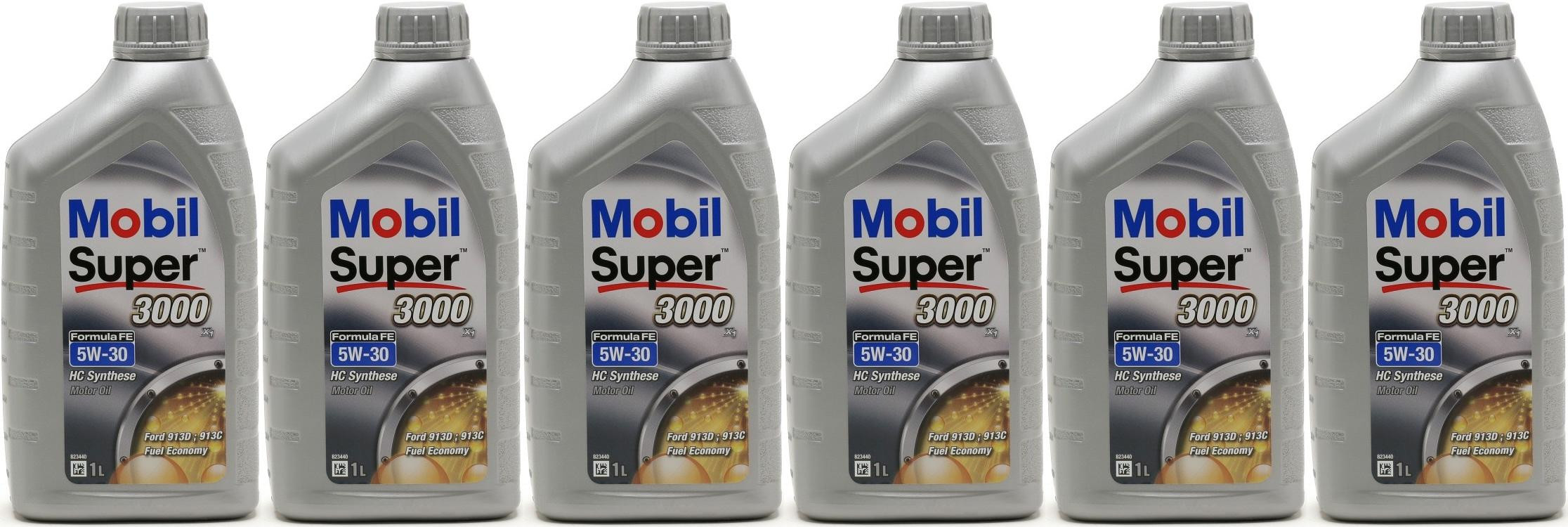 Mobil Super 3000 X1 Formula FE 5W-30 Motoröl 6x 1l = 6 Liter