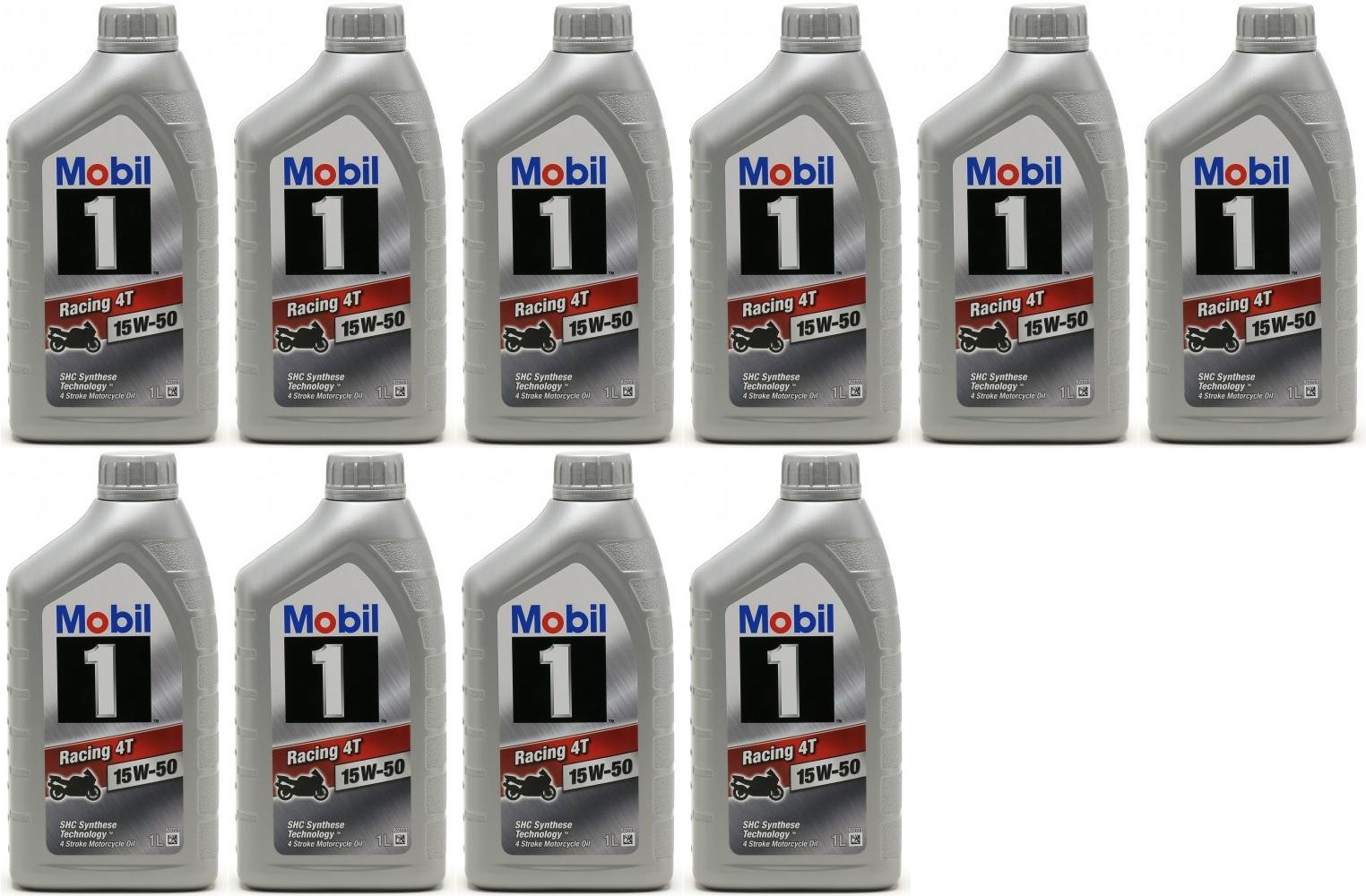 Mobil1 Racing 4T 15W-50 Motorrad Motoröl 10x 1l = 10 Liter