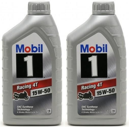 Mobil1 Racing 4T 15W-50 Motorrad Motoröl 2x 1l = 2 Liter