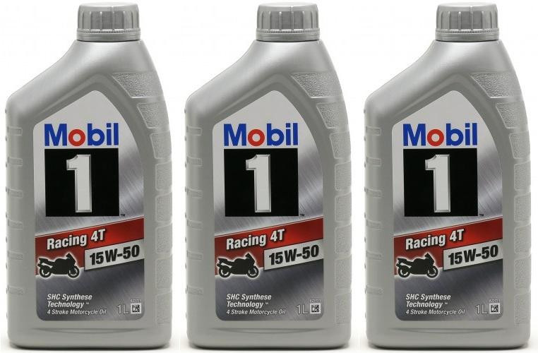 Mobil1 Racing 4T 15W-50 Motorrad Motoröl 3x 1l = 3 Liter
