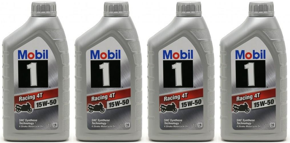 Mobil1 Racing 4T 15W-50 Motorrad Motoröl 4x 1l = 4 Liter