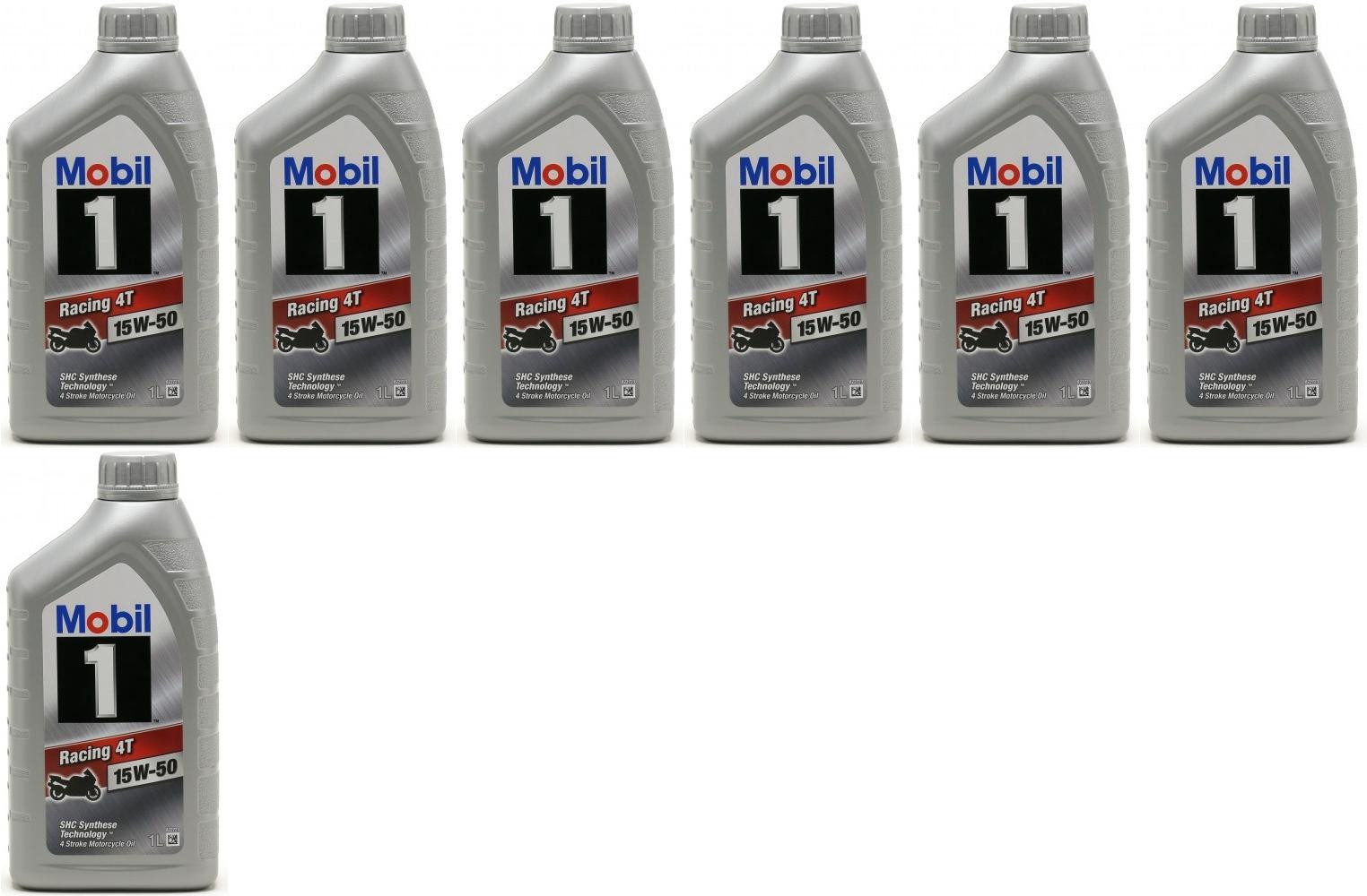 Mobil1 Racing 4T 15W-50 Motorrad Motoröl 7x 1l = 7 Liter
