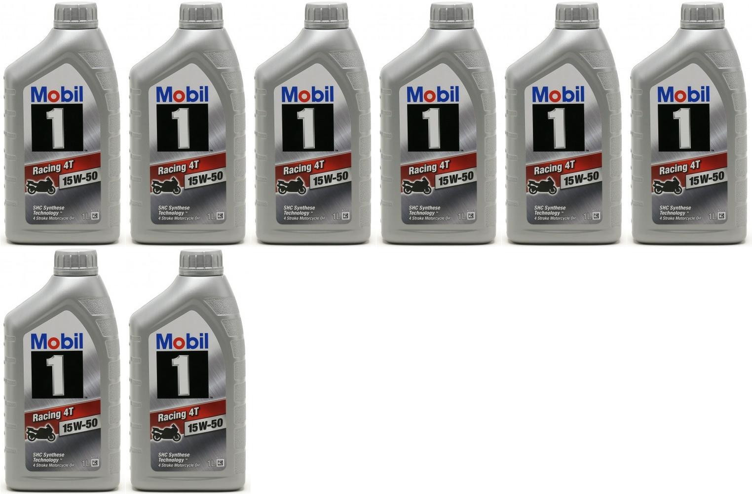 Mobil1 Racing 4T 15W-50 Motorrad Motoröl 8x 1l = 8 Liter