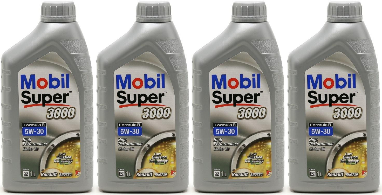 Mobil Super 3000 Formula R 5W-30 Motoröl 4x 1l = 4 Liter