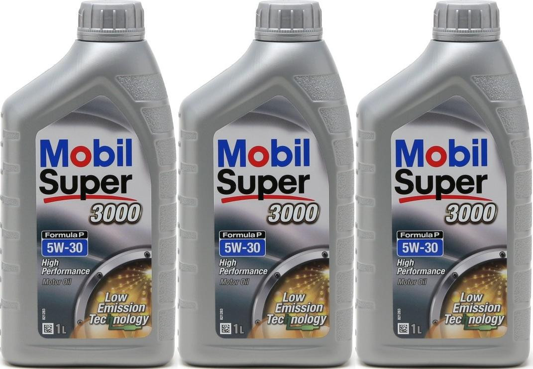 Mobil Super 3000 Formula P 5W-30 Motoröl 3x 1l = 3 Liter