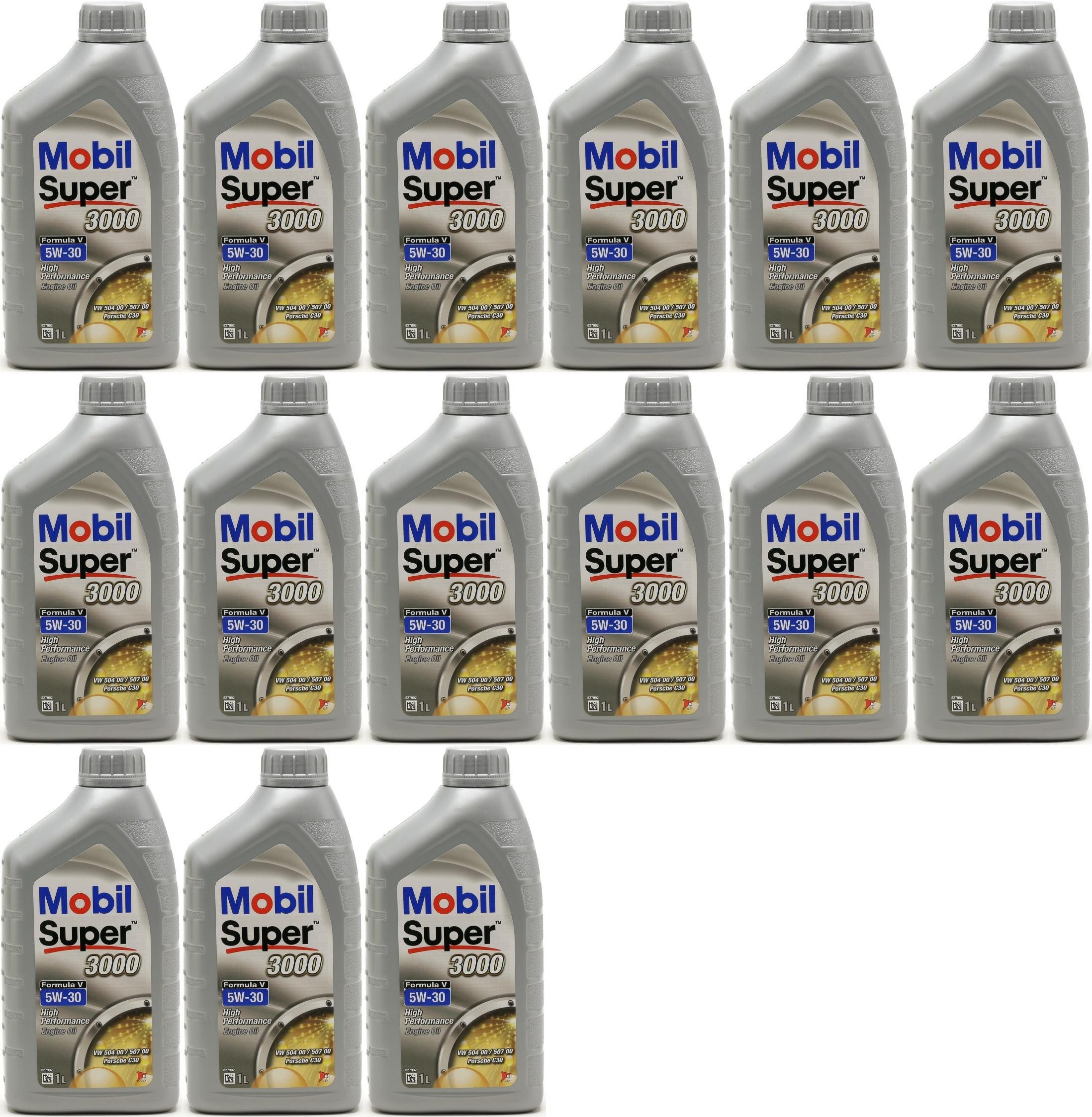 Mobil Super 3000 Formula V Longlife 5W-30 Motoröl 15x 1l = 15 Liter