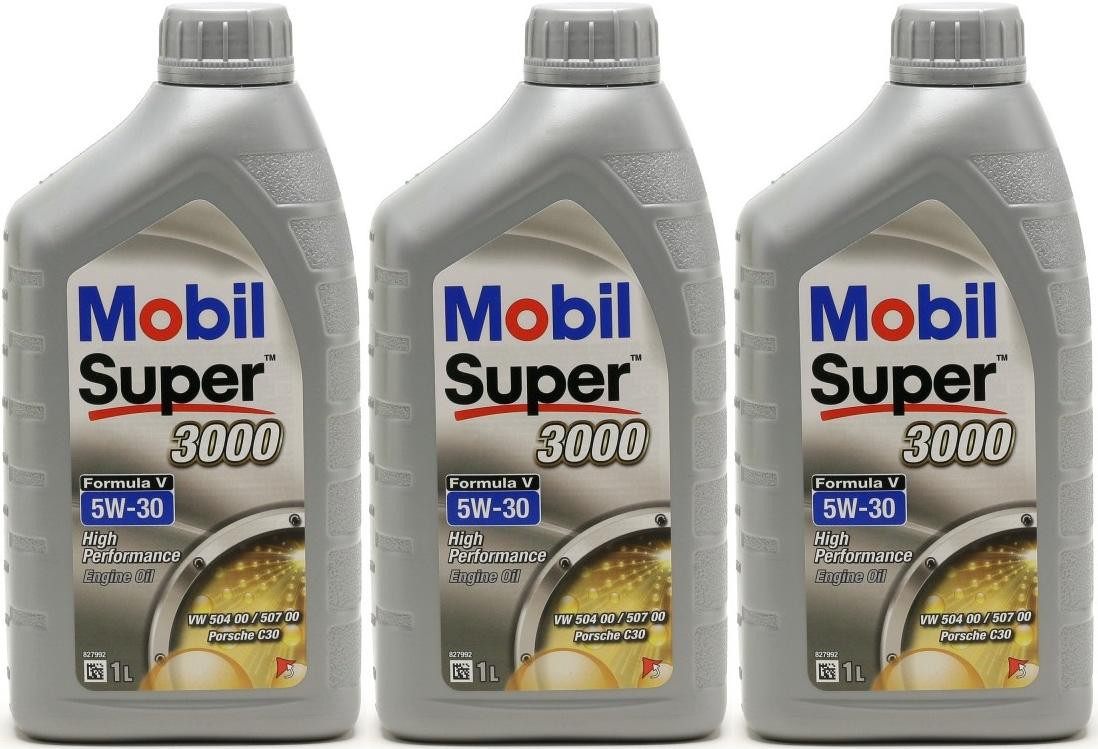 Mobil Super 3000 Formula V Longlife 5W-30 Motoröl 3x 1l = 3 Liter