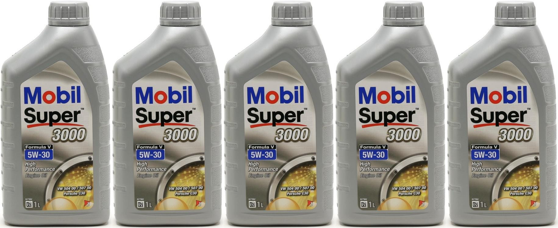 Mobil Super 3000 Formula V Longlife 5W-30 Motoröl 5x 1l = 5 Liter