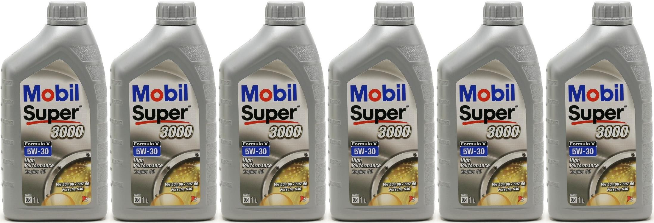 Mobil Super 3000 Formula V Longlife 5W-30 Motoröl 6x 1l = 6 Liter