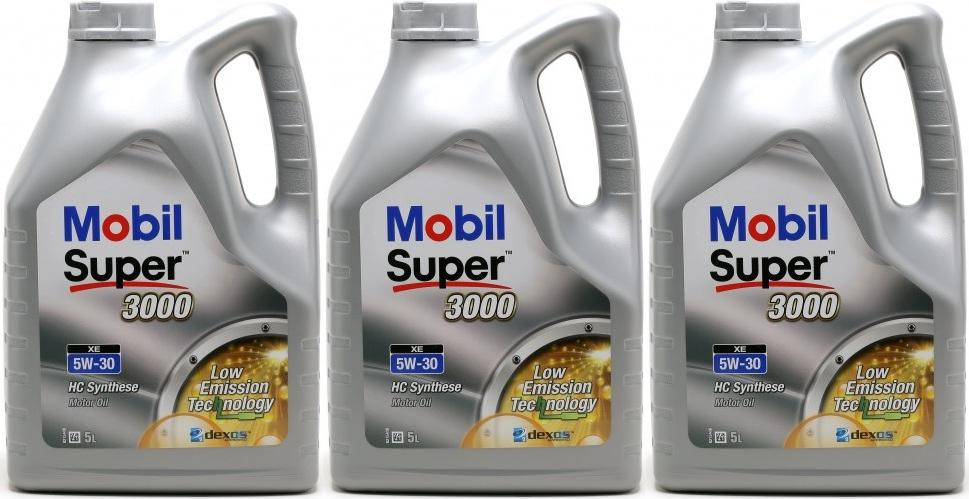 Mobil Super 3000 XE 5W-30 Motoröl 3x 5 = 15 Liter