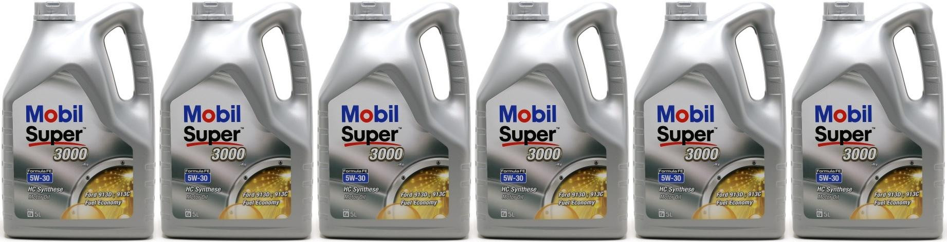 Mobil Super 3000 X1 Formula FE 5W-30 Motoröl 6x 5 = 30 Liter