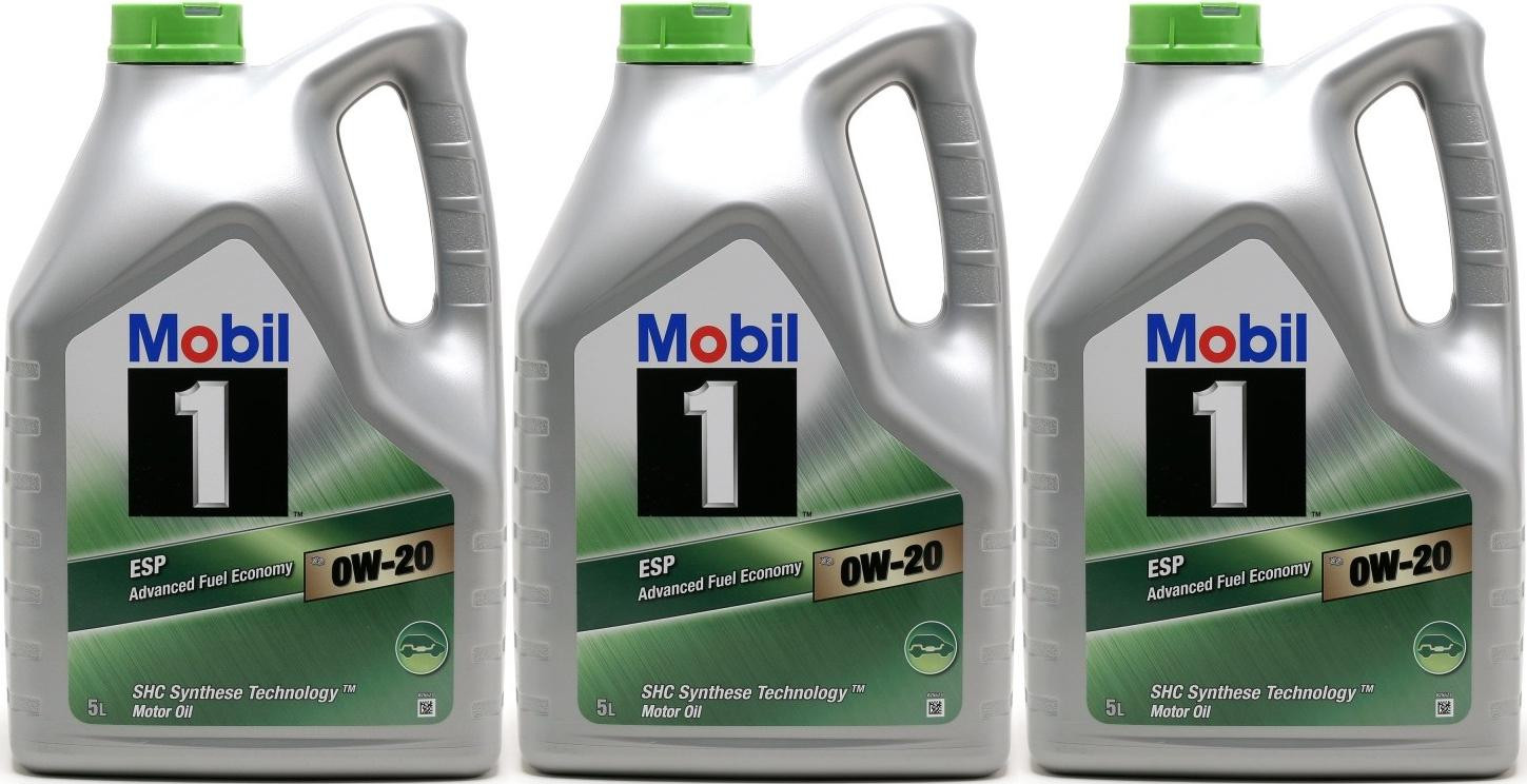 Mobil 1 ESP X2 0W-20 Motoröl 3x 5 = 15 Liter