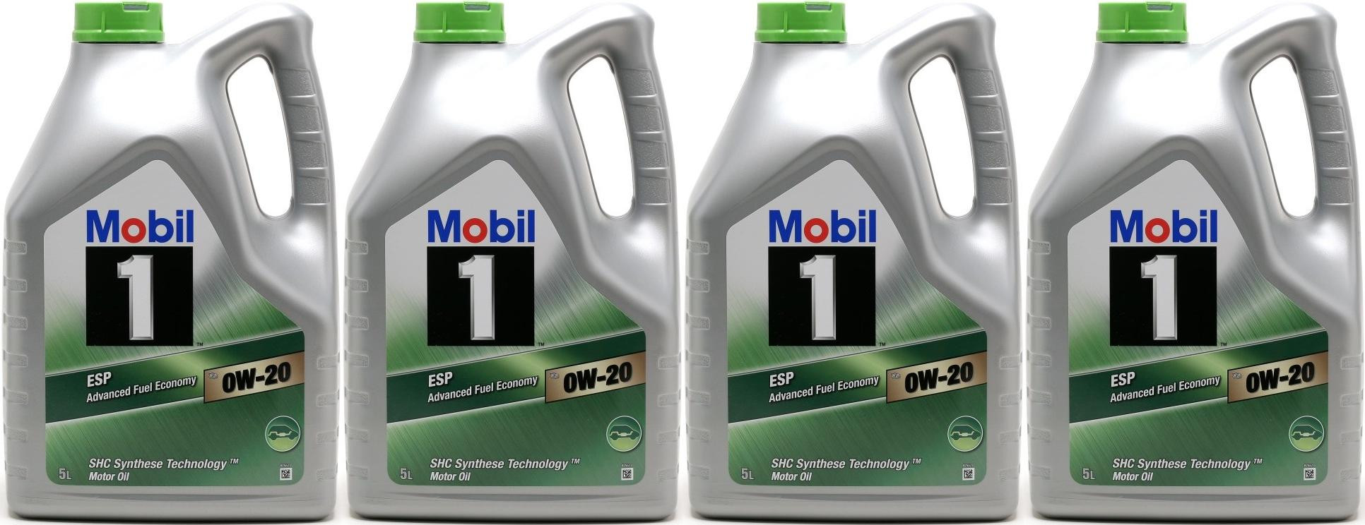Mobil 1 ESP X2 0W-20 Motoröl 4x 5 = 20 Liter