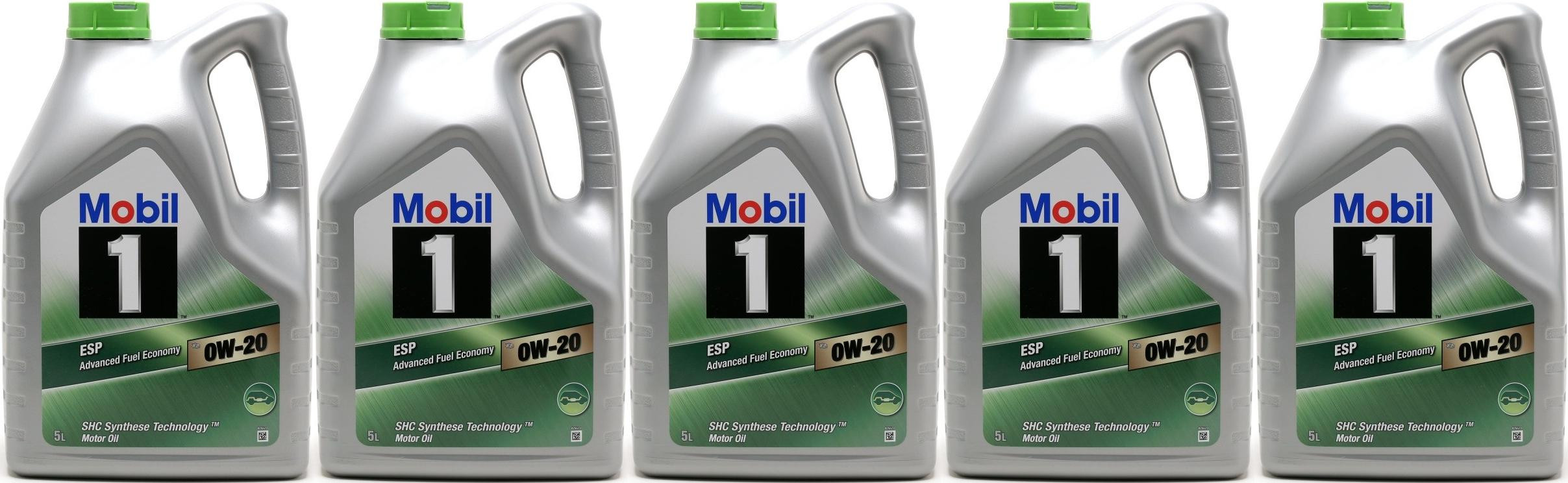 Mobil 1 ESP X2 0W-20 Motoröl 5x 5 = 25 Liter