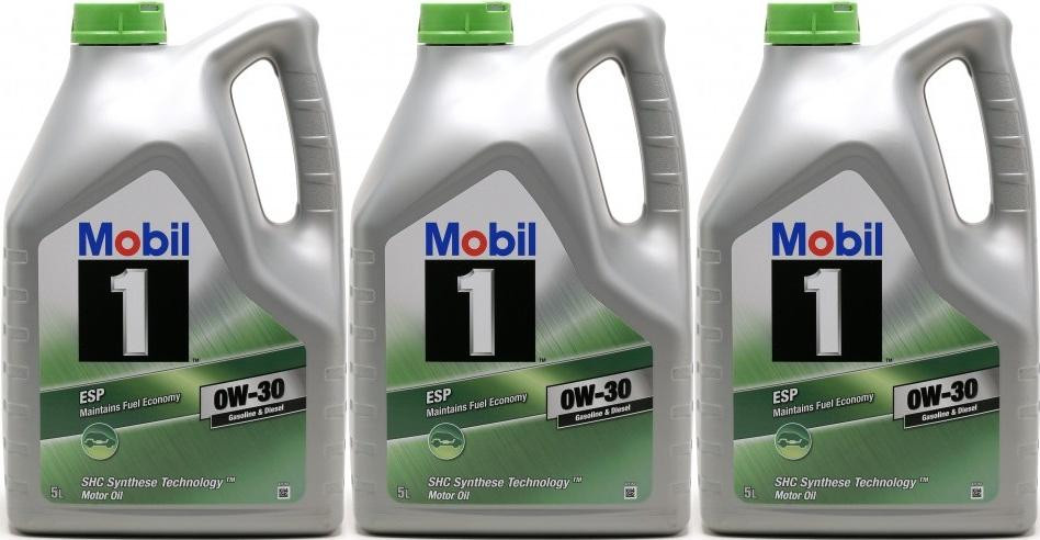 Mobil 1 ESP 0W-30 (504.00/ 507.00) Motoröl 3x 5 = 15 Liter