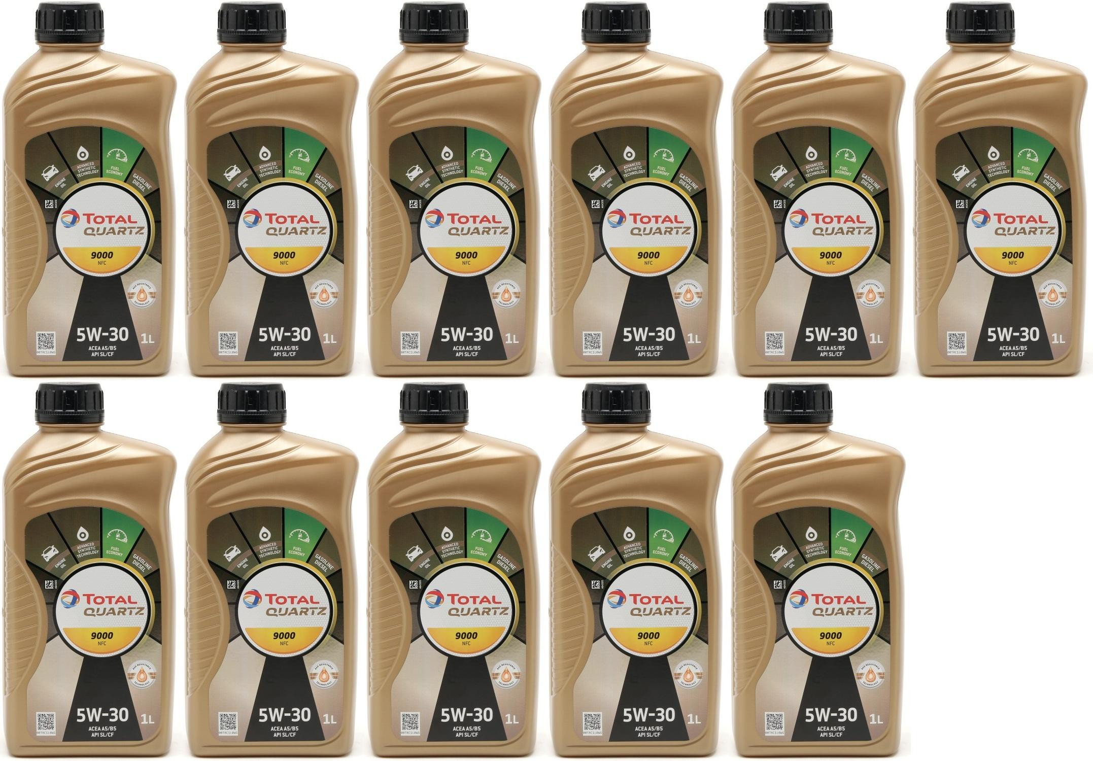 Total Quartz 9000 NFC 5W30 Motoröl 11x 1l = 11 Liter