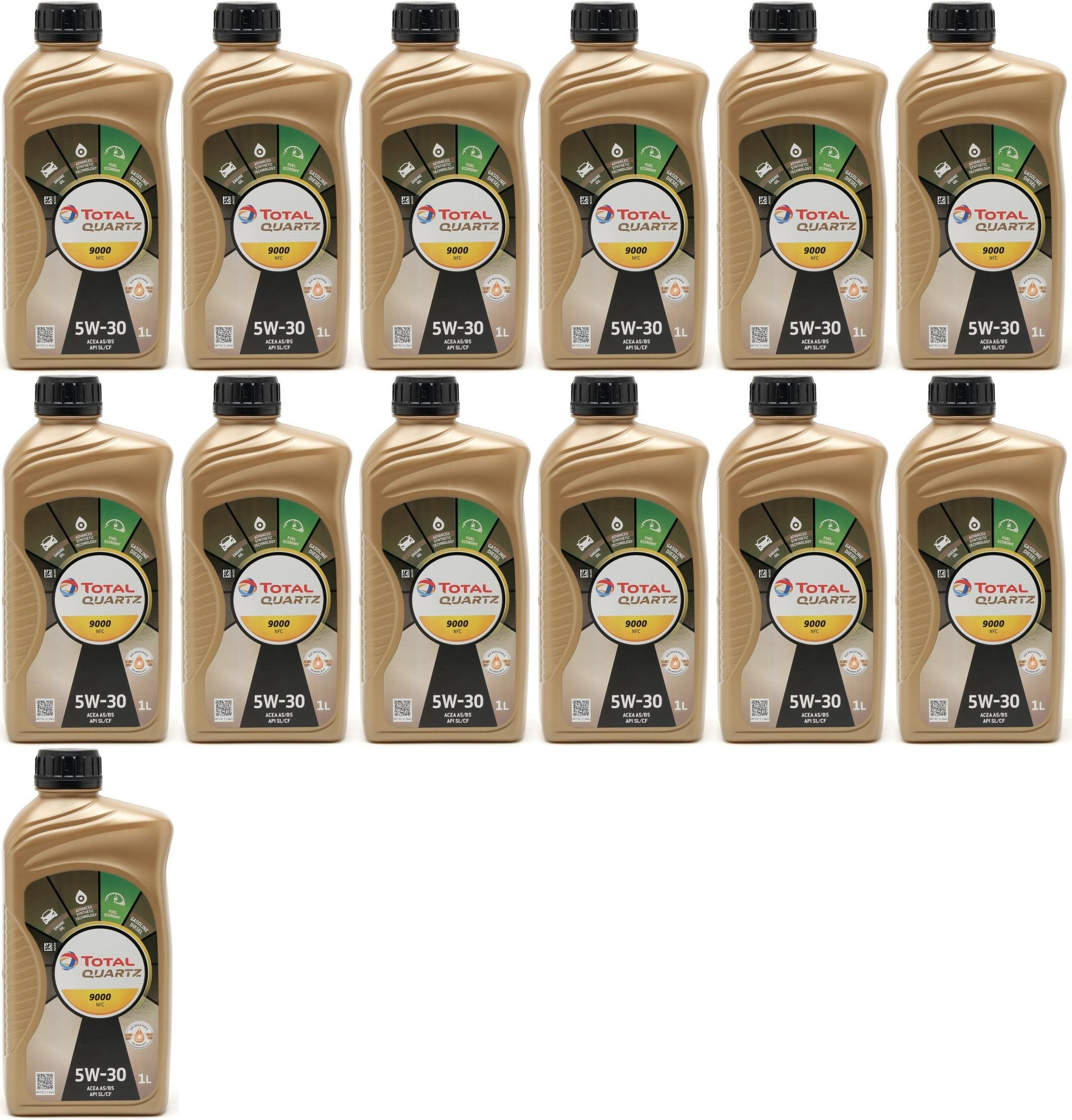 Total Quartz 9000 NFC 5W30 Motoröl 13x 1l = 13 Liter