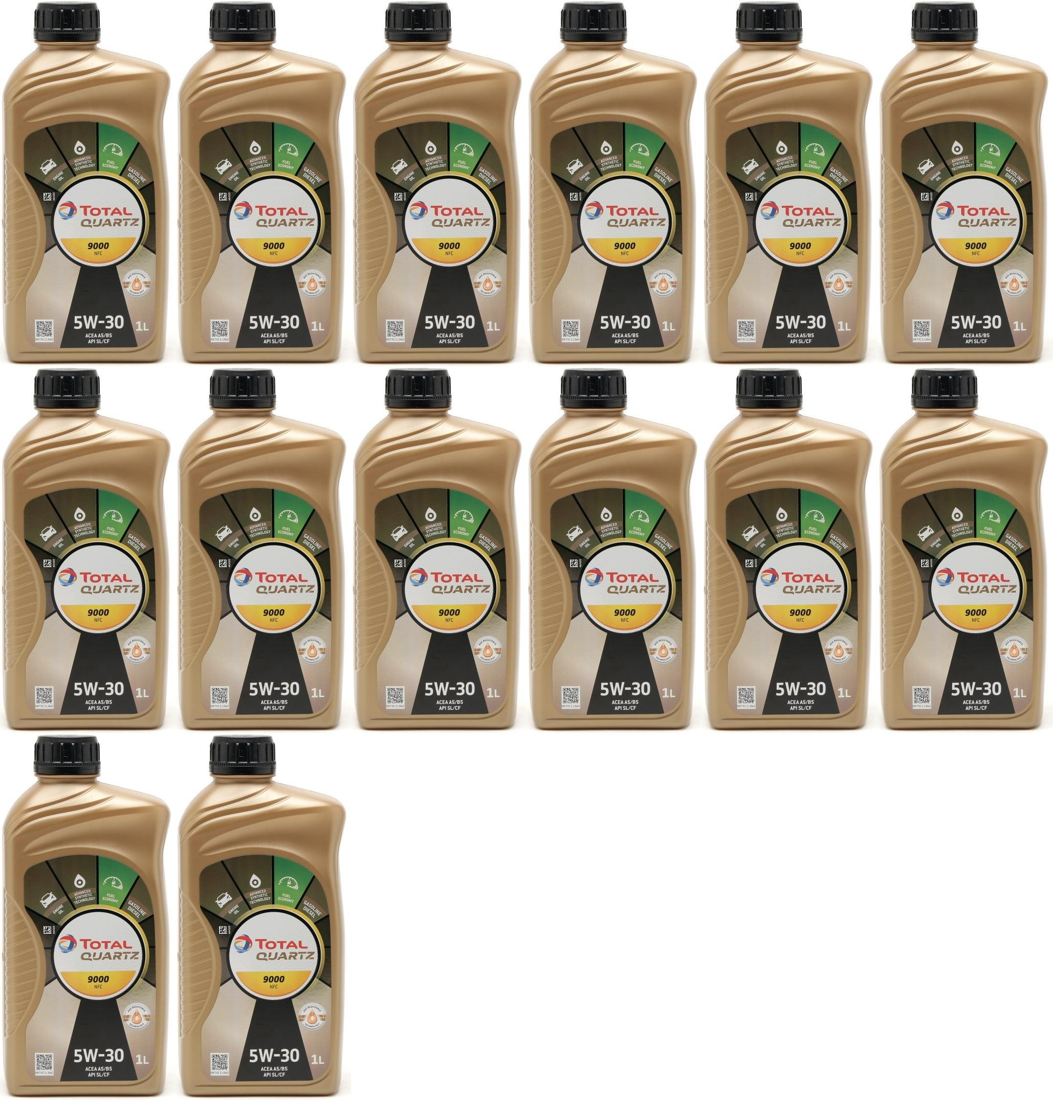 Total Quartz 9000 NFC 5W30 Motoröl 14x 1l = 14 Liter
