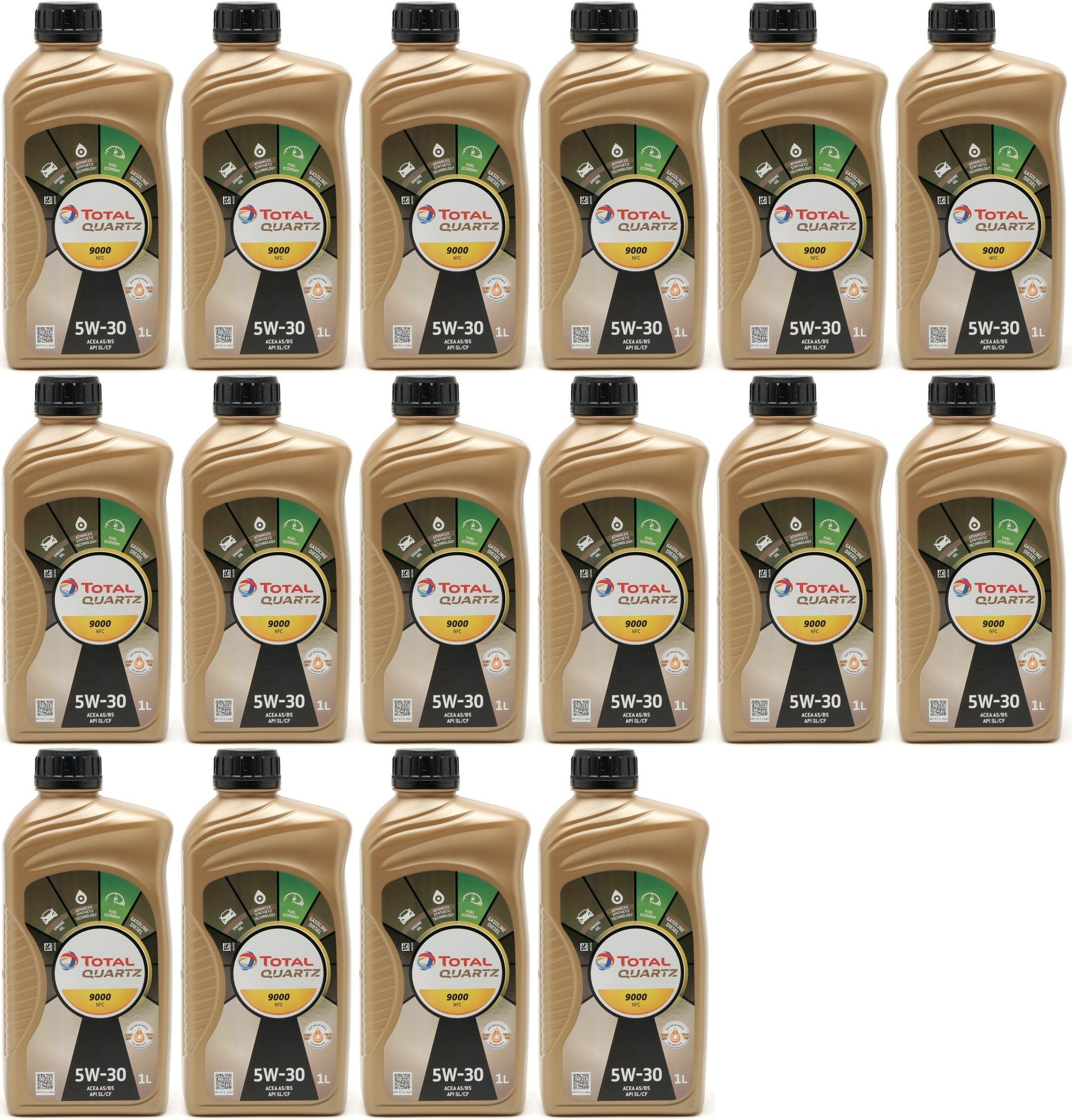 Total Quartz 9000 NFC 5W30 Motoröl 16x 1l = 16 Liter