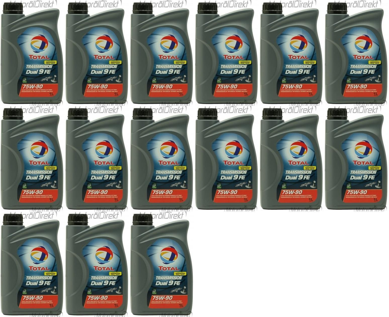 Total Transmission Dual 9 FE 75W-90 Schaltgetriebeöl 15x 1l = 15 Liter
