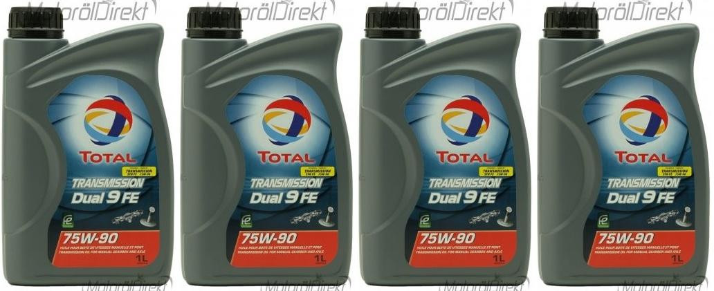 Total Transmission Dual 9 FE 75W-90 Schaltgetriebeöl 4x 1l = 4 Liter