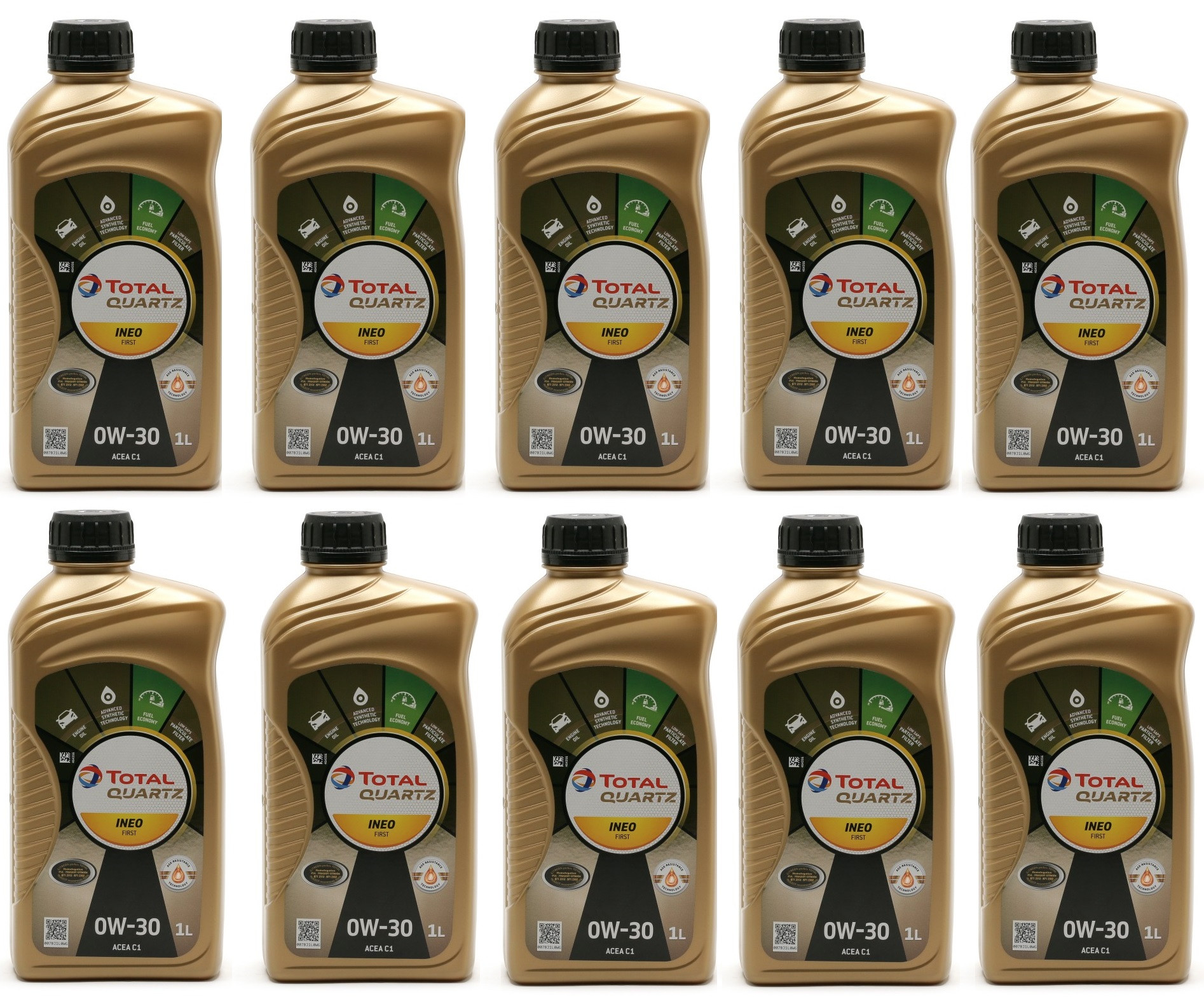 Total Quartz INEO First 0W-30 Motoröl 10x 1l = 10 Liter