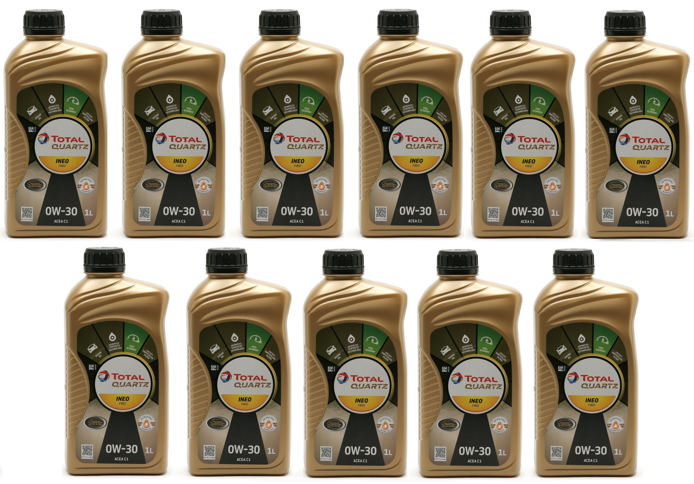 Total Quartz INEO First 0W-30 Motoröl 11x 1l = 11 Liter