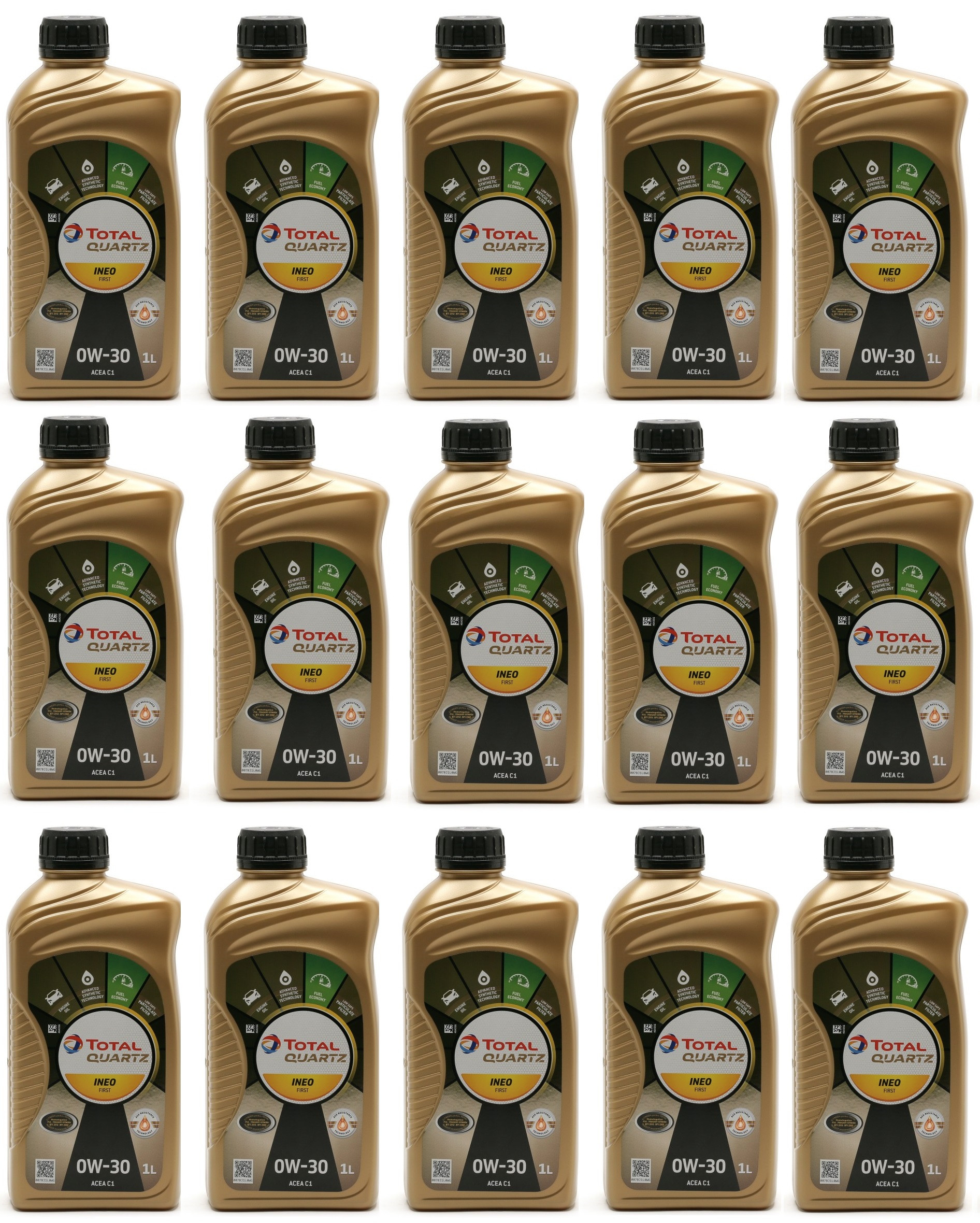 Total Quartz INEO First 0W-30 Motoröl 15x 1l = 15 Liter