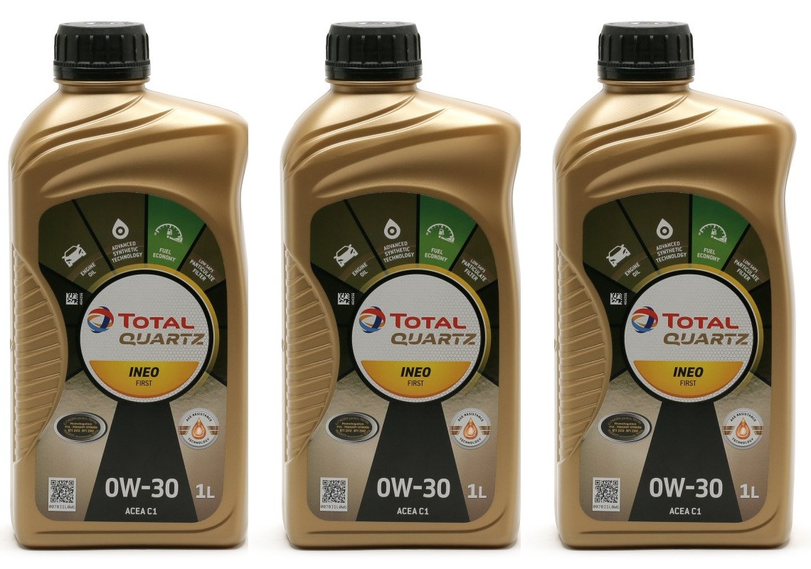 Total Quartz INEO First 0W-30 Motoröl 3x 1l = 3 Liter