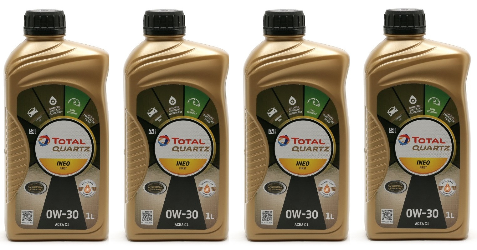 Total Quartz INEO First 0W-30 Motoröl 4x 1l = 4 Liter