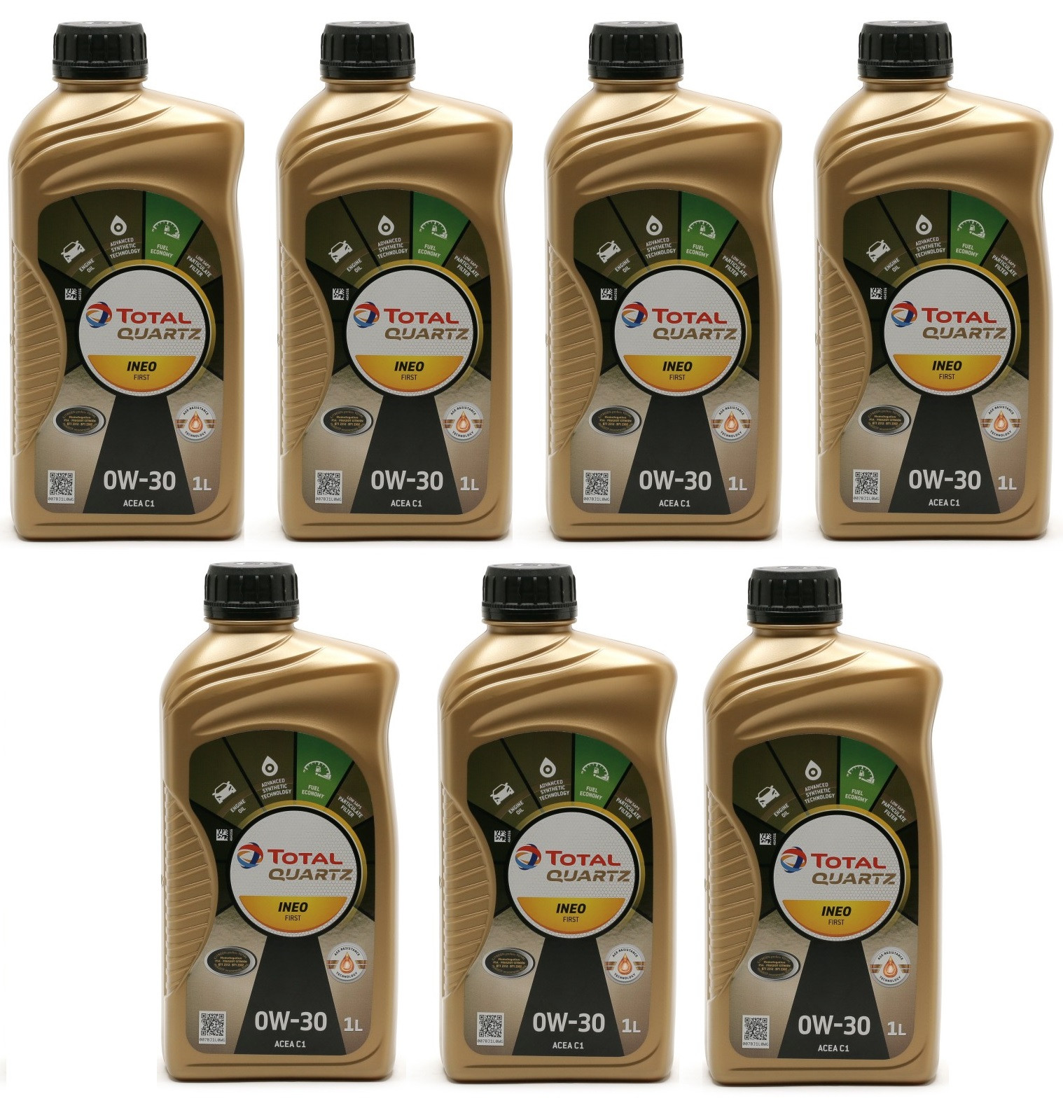 Total Quartz INEO First 0W-30 Motoröl 7x 1l = 7 Liter