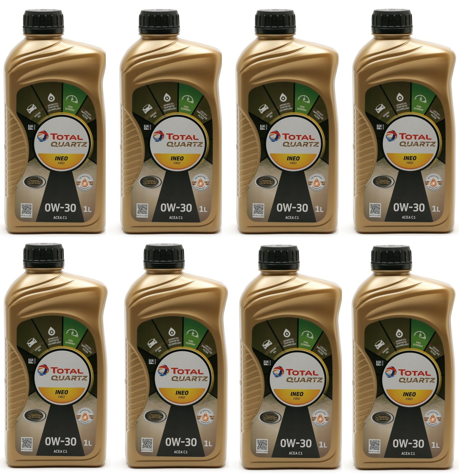 Total Quartz INEO First 0W-30 Motoröl 8x 1l = 8 Liter
