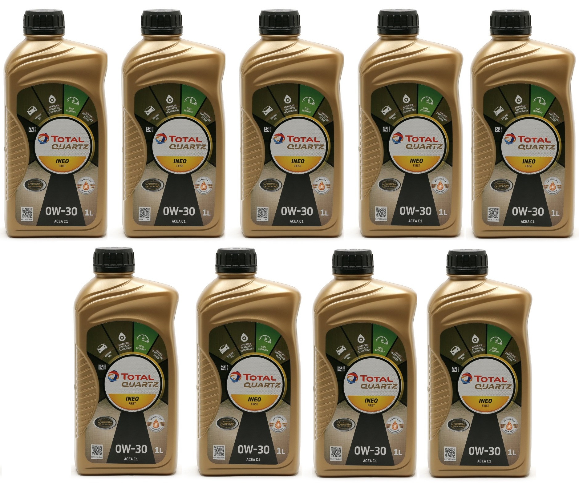 Total Quartz INEO First 0W-30 Motoröl 9x 1l = 9 Liter