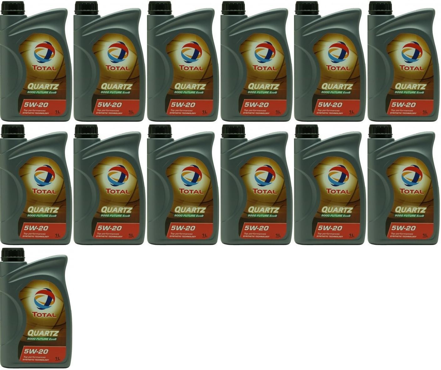 Total Quartz 9000 Future EcoB 5W-20 Motoröl 13x 1l = 13 Liter