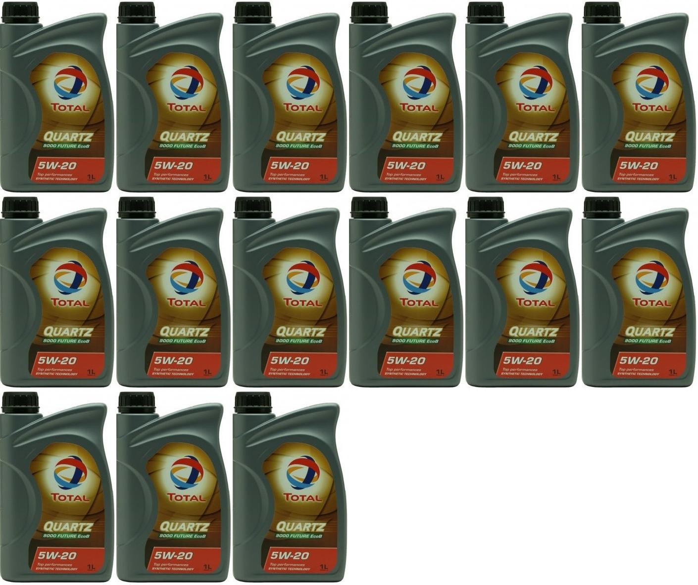 Total Quartz 9000 Future EcoB 5W-20 Motoröl 15x 1l = 15 Liter