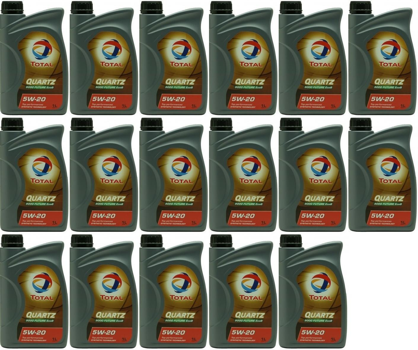 Total Quartz 9000 Future EcoB 5W-20 Motoröl 17x 1l = 17 Liter