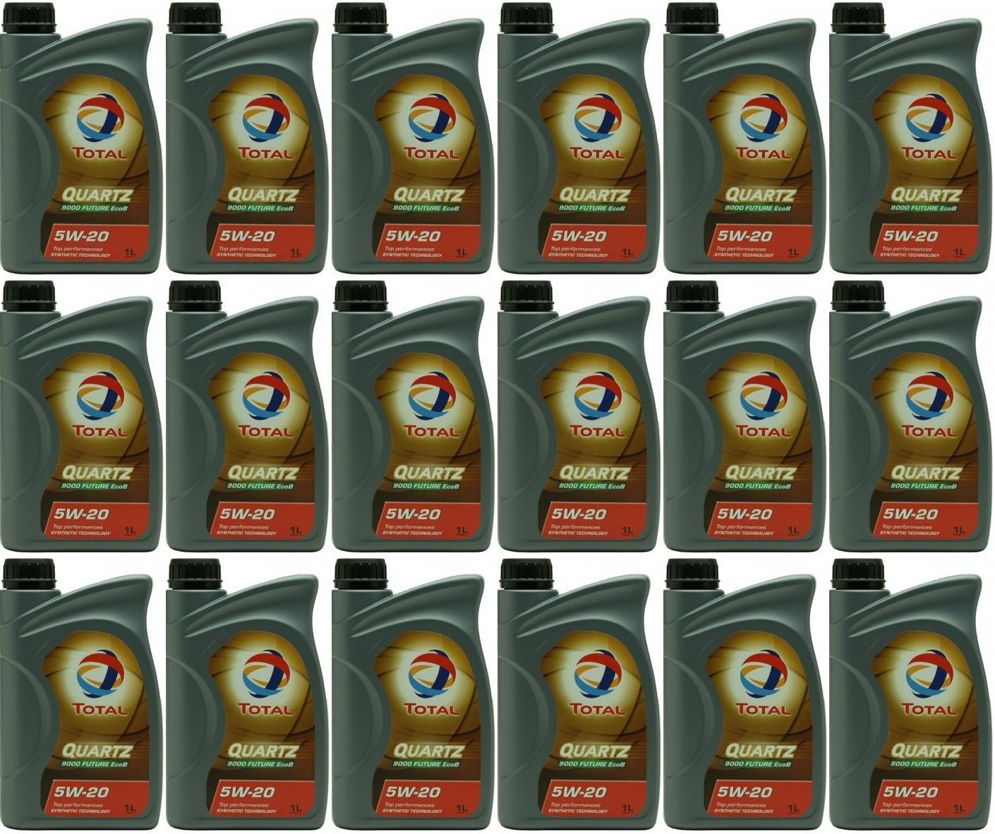 Total Quartz 9000 Future EcoB 5W-20 Motoröl 18x 1l = 18 Liter