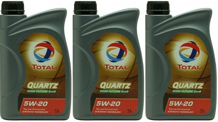 Total Quartz 9000 Future EcoB 5W-20 Motoröl 3x 1l = 3 Liter