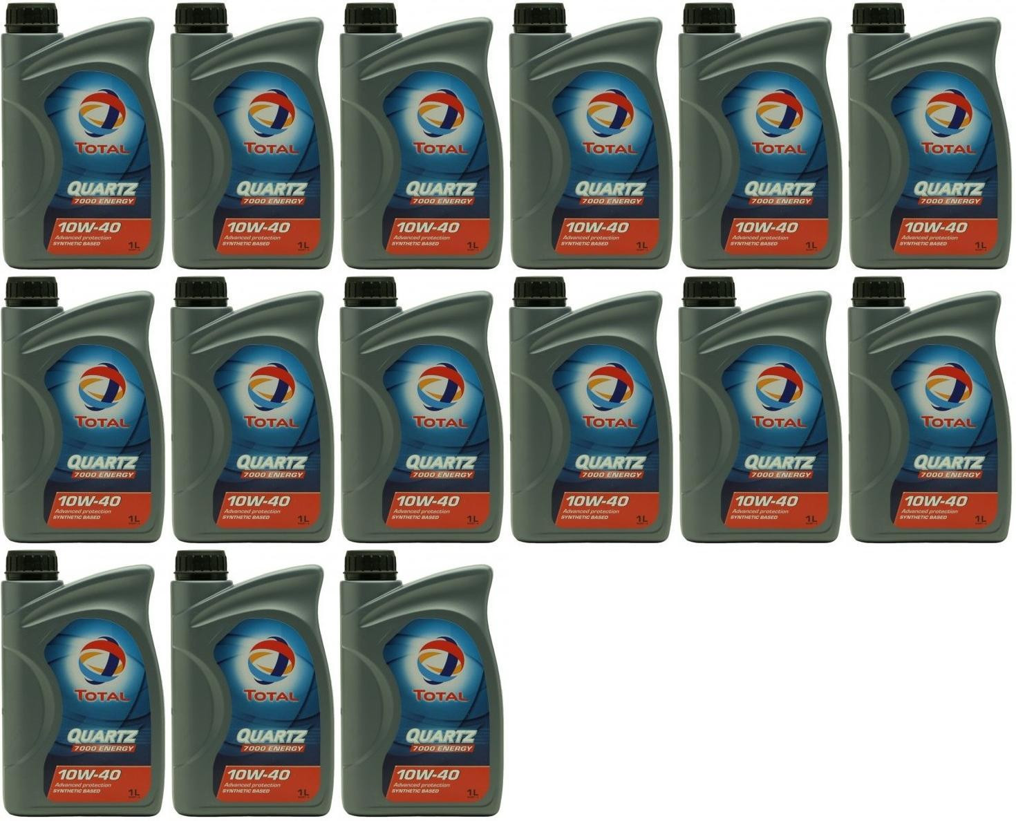 Total QUARTZ 7000 ENERGY 10W-40 Motoröl 15x 1l = 15 Liter